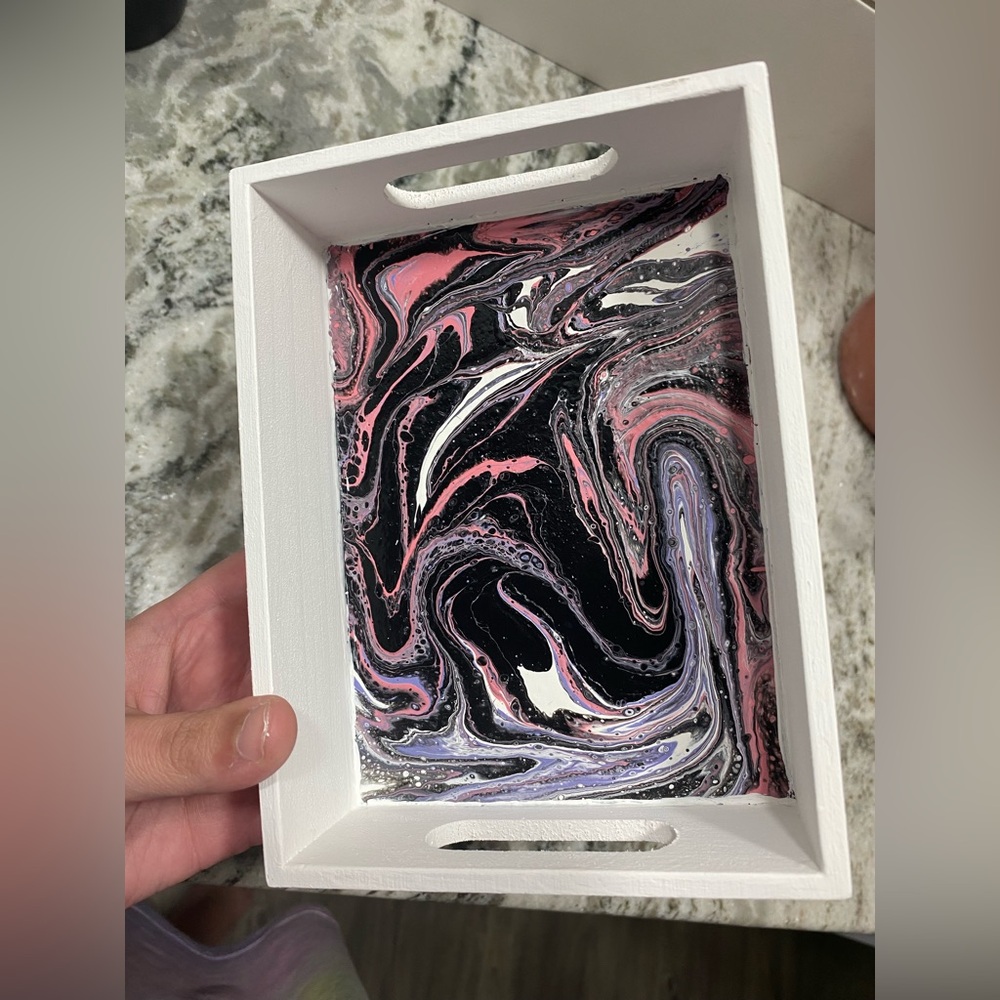 Abstract Swirl Pink Tray